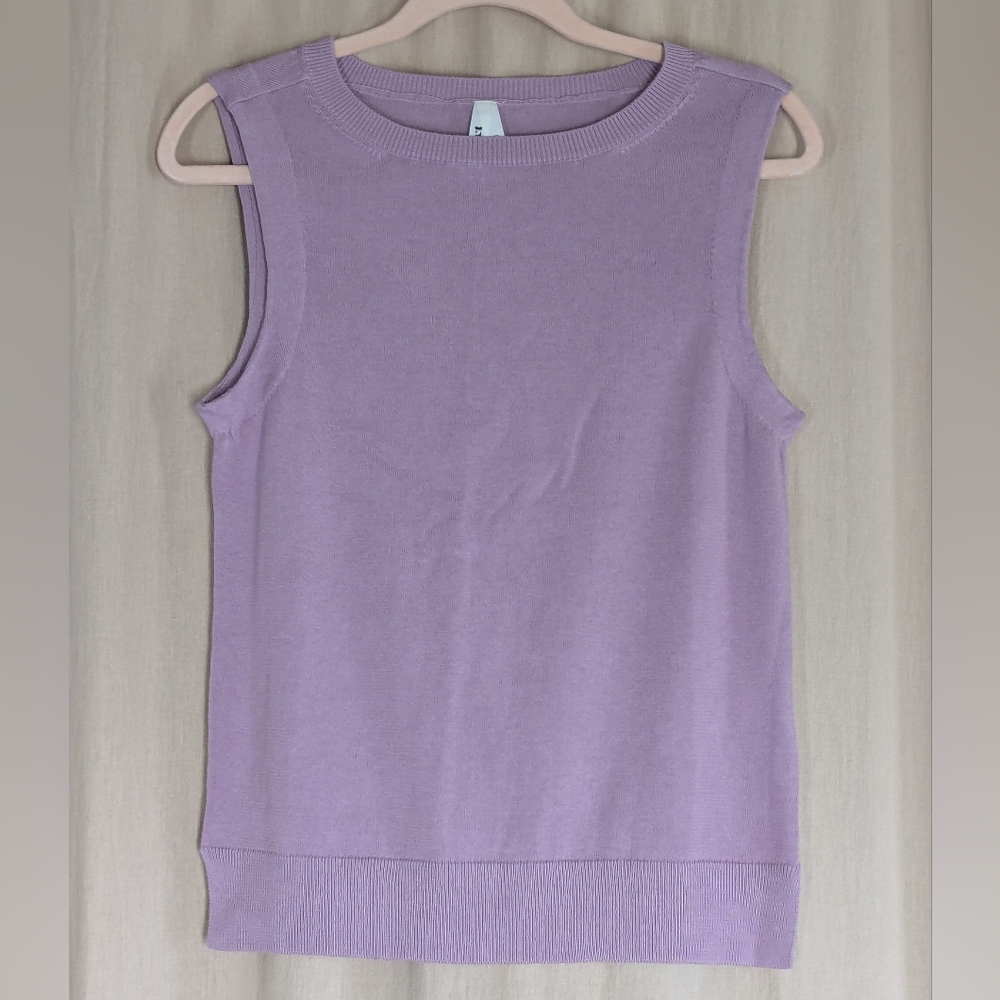 Pact Women's Paisley Heather Classic Fine Knit Shell Organic Cotton Sleeveless S